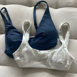 Aerie bikini tops - navy & white. Both XS